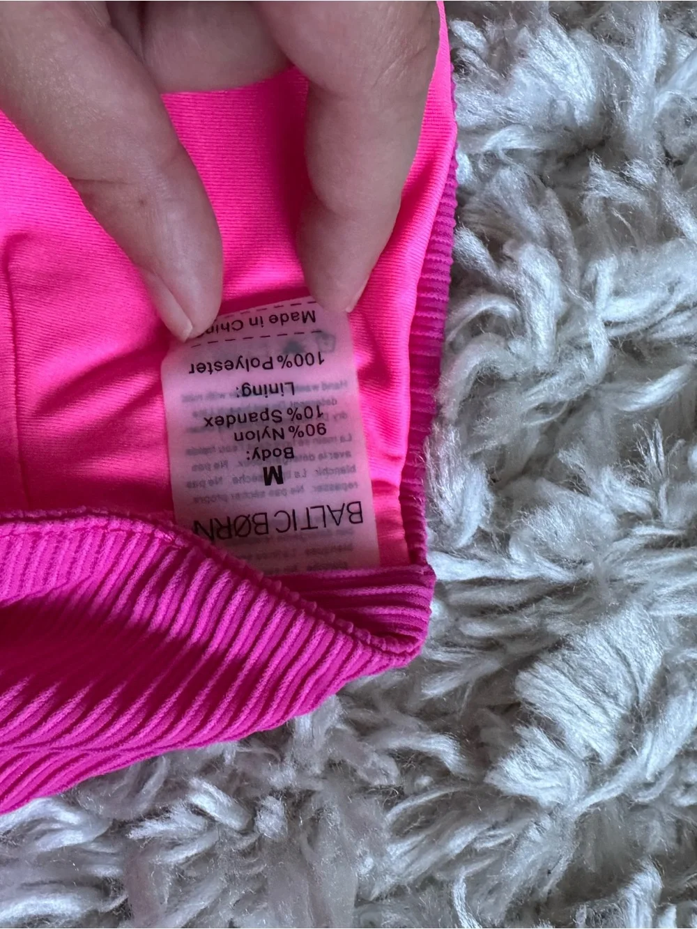 Baltic Born Hot Pink Ribbed Bikini Top with Center Ring